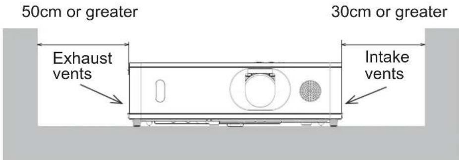 50cm or greater 30cm or greater Exhaust vents Intake vents