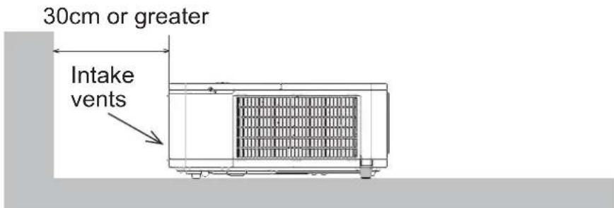 30cm or greater Intake vents