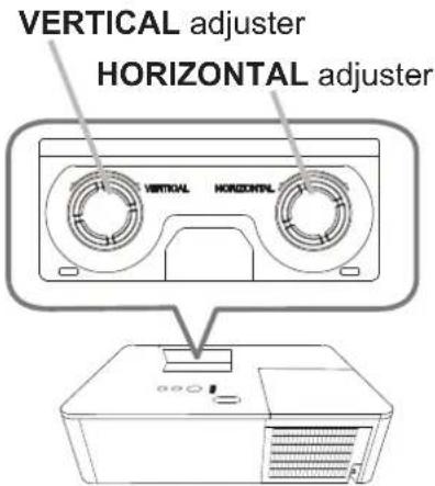 VERTICAL adjuster HORIZONTAL adjuster