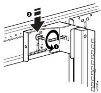Technical diagram showing mechanical assembly with labeled components and directional arrows