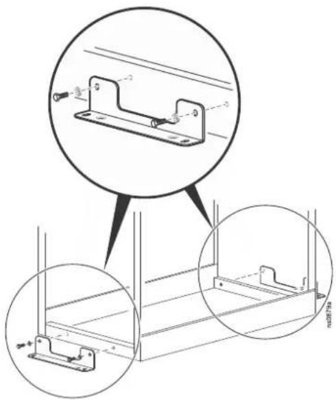 Technical diagram showing mechanical bracket assembly with close-up views and dimension annotations