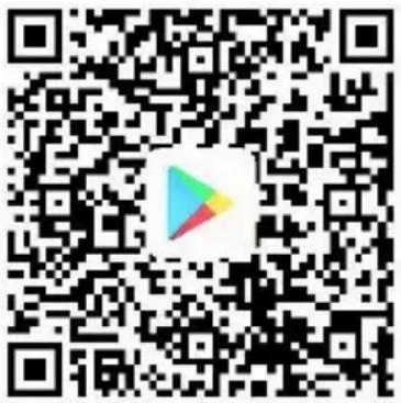 QR code with a colorful triangular play button logo in the center