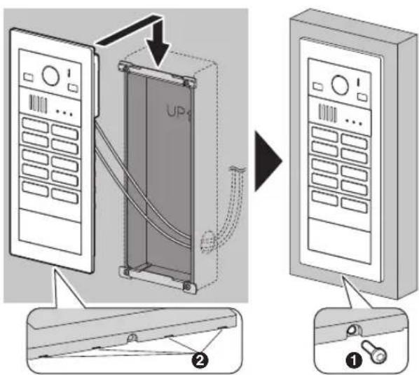 Diagram illustrating the internal structure and connection of a server rack unit, showing labeled components and directional arrows.