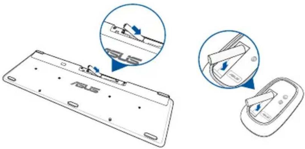 ASUS All-in-One Z272SDT-BA160T - Connecting the wireless keyboard and mouse (on selected models) - 1