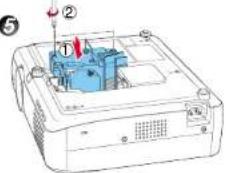 TOSHIBA TLP-S200 - ⑤ Mount the new lamp. - 1