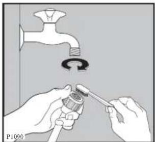 Tricity Bendix AW1460W - Cleaning the water inlet filter - 1