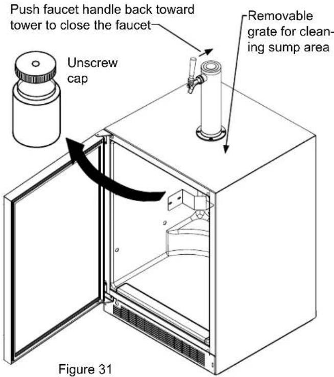 Fisher & Paykel RF24TL1 - Cleaning the drain sump: - 1