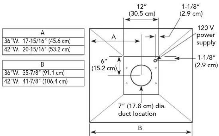 VIKING VCIH56608BK - Interior Ventilator Dimensions - 1