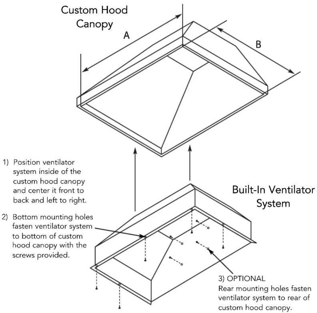 VIKING VCIH56608BK - Installing Hood Canopy - 1