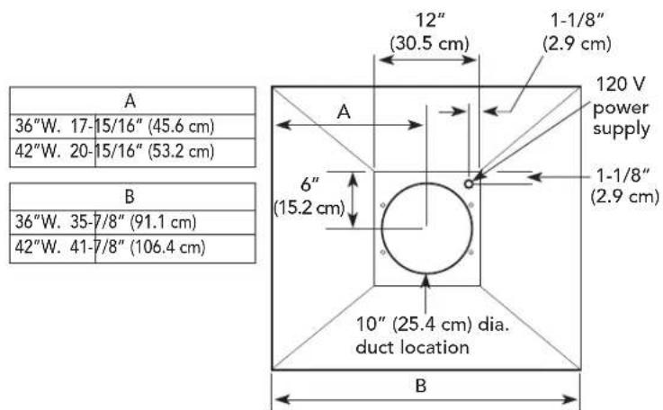 VIKING VCIH56608BK - Exterior Ventilator Dimensions - 1