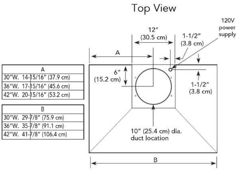 VIKING VCIH56608BK - Exterior Ventilator Dimensions - 1