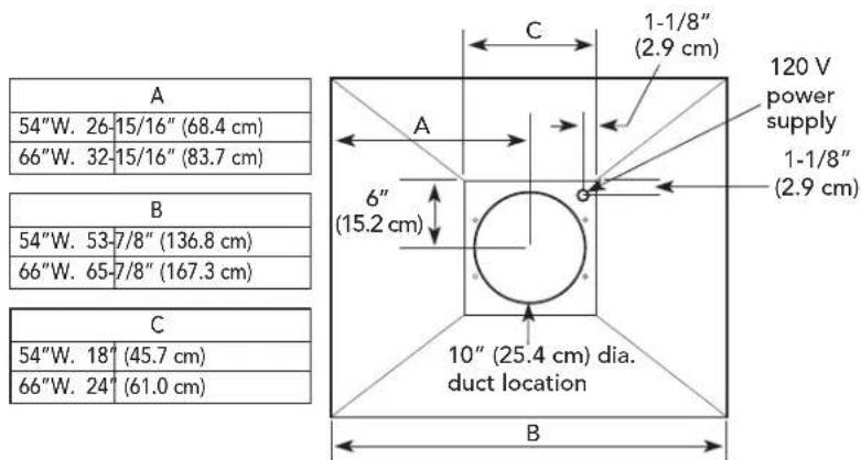 VIKING VCIH56608BK - Exterior Ventilator Dimensions - 2