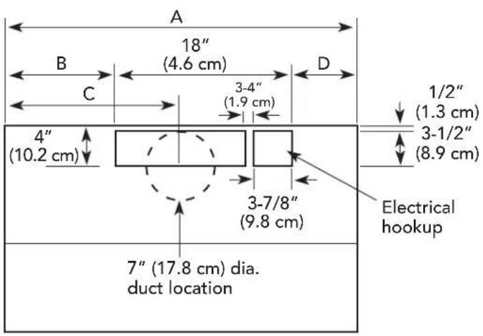 VIKING VCIH56608BK - Interior Ventilator Dimensions - 1