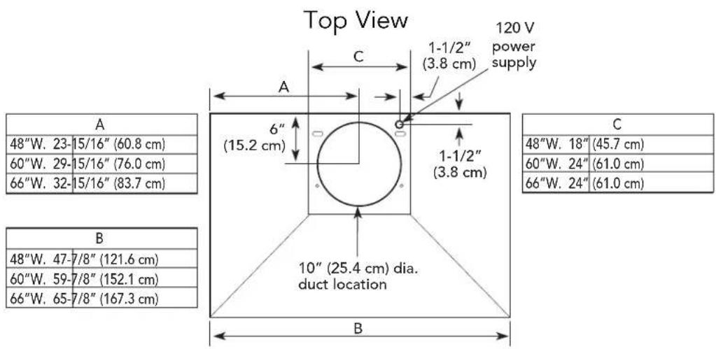 VIKING VCIH56608BK - Exterior Ventilator Dimensions - 2