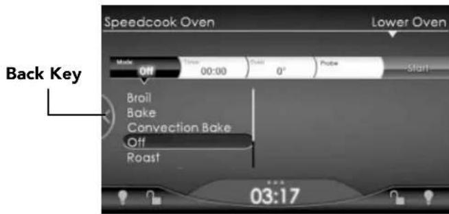 Speedcook Oven Lower Oven Back Key Mode Off 00:00 0° Probe Start Broil Bake Convection Bake Off Roast ... 03:17