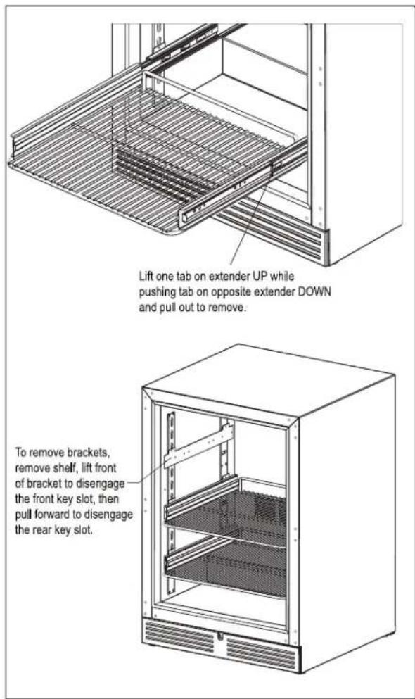 Perlick Signature Series HP15WO-3-3L - A CAUTION Completely empty shelf or drawer before removing. - 1