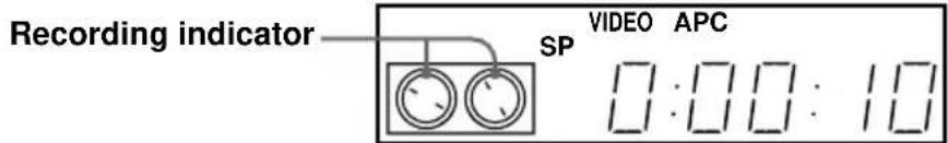 Recording indicator SP VIDEO APC 0:00:10