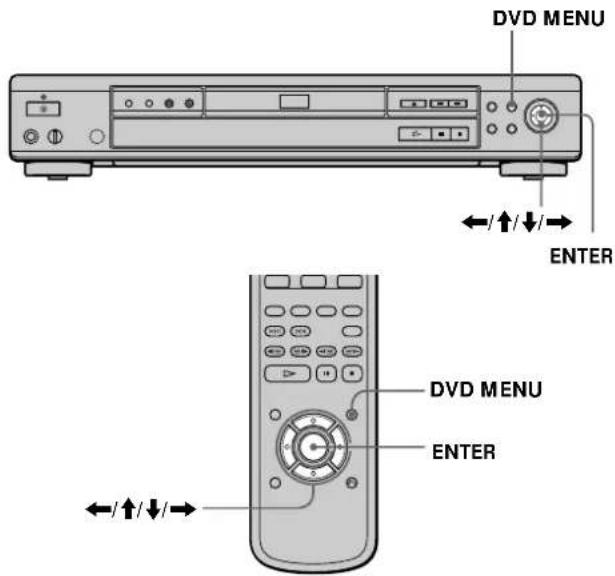 DVD MENU ←/↑/↓/→ ENTER DVD MENU ENTER ←/↑/↓/→