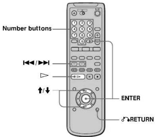 Number buttons ENTER RETURN