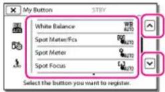My Button STRY White Balance Spot Meter/Fce Spot Meter Spot Focus Select the button you want to register.