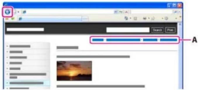 Screenshot of a web browser interface with search bar, print button, and a preview window showing a sunset image.