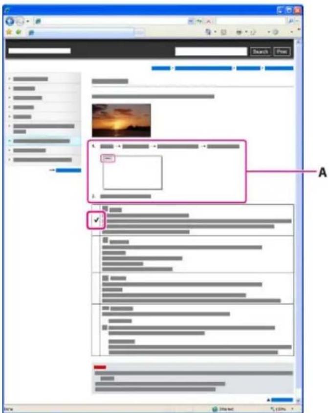 Screenshot of a web-based document editing interface with Chinese UI elements and a highlighted section labeled 'A'