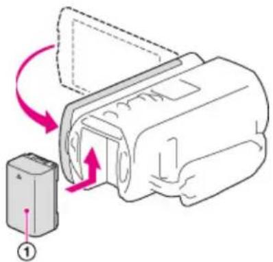 SONY Handycam HDR-TD30V - Charging the battery using the AC Adaptor - 1