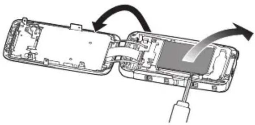 PANASONIC HM-TA20GN - Open this unit as shown in the figure below, and remove the battery with a driver. - 1