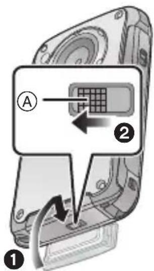 Diagram of a mobile phone with labeled parts and directional arrows indicating movement or operation