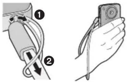 Medical illustration showing two steps of a medical procedure: left to right with labeled arrows indicating insertion or dissection.