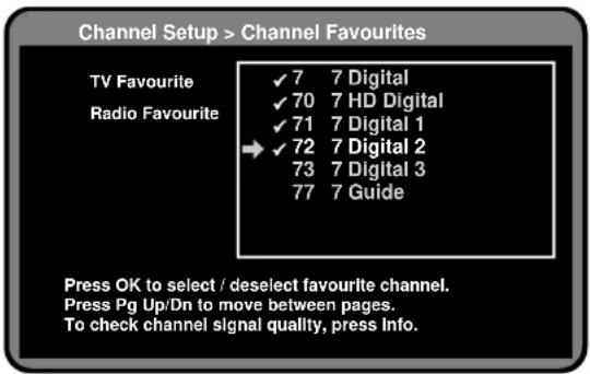 Palsonic HDSTB300 - Channel Favourites - 1