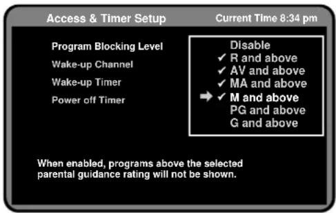 Palsonic HDSTB300 - Program Blocking Level - 1