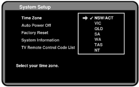Palsonic HDSTB300 - Time Zone - 1