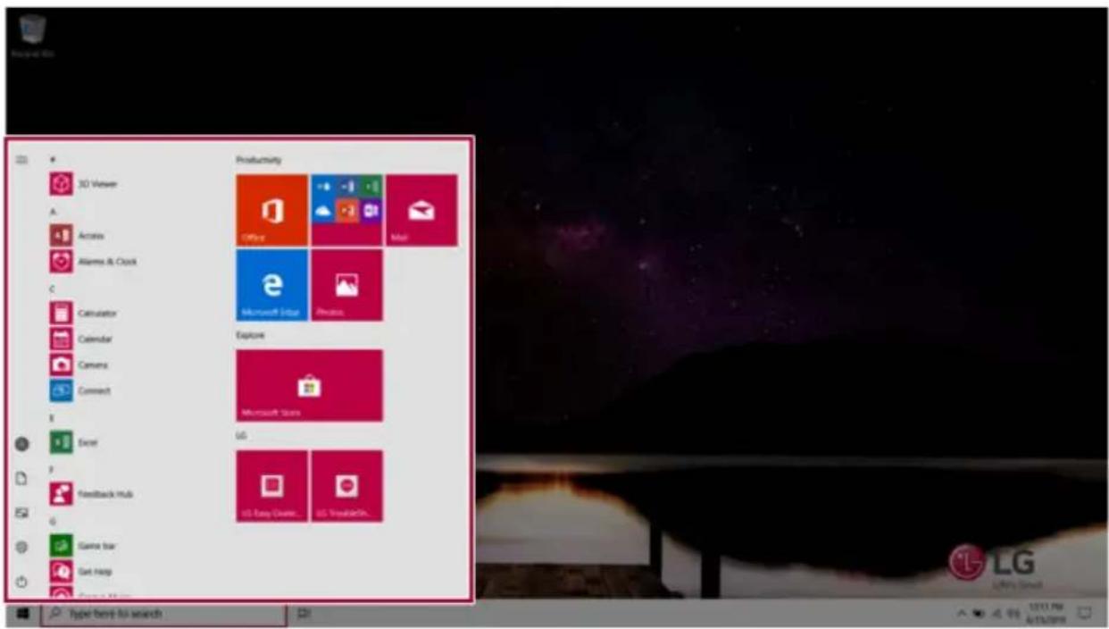LG 15Z90NRAAS9U1 - AddingAppstoStartMenu/Taskbar - 3