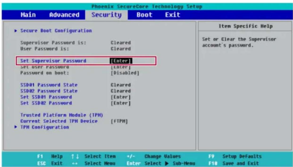 LG 15Z90NRAAS9U1 - SetSupervisorPassword - 1