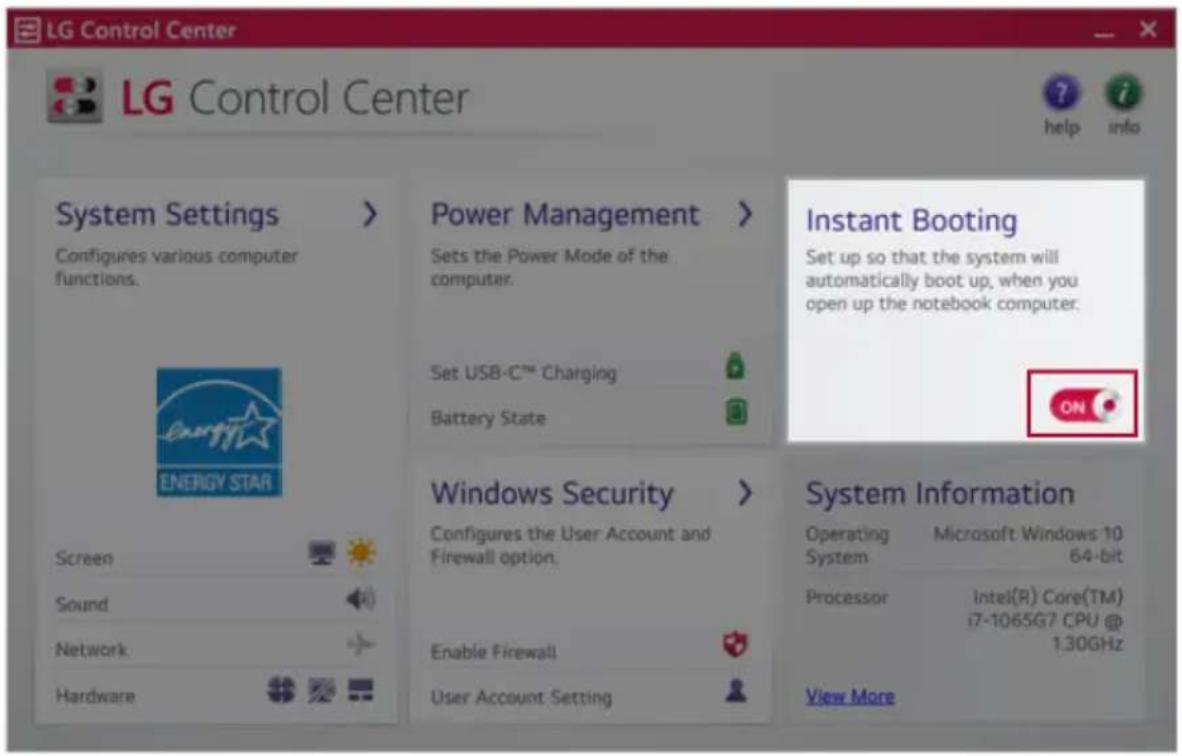 LG 15Z90NRAAS9U1 - UsingInstantBooting - 2