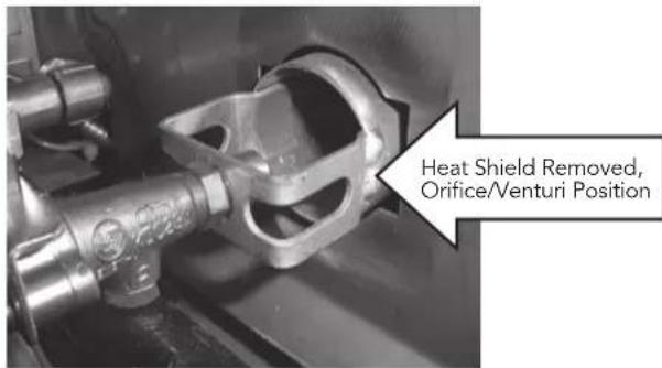 Heat Shield Removed, Orifice/Venturi Position