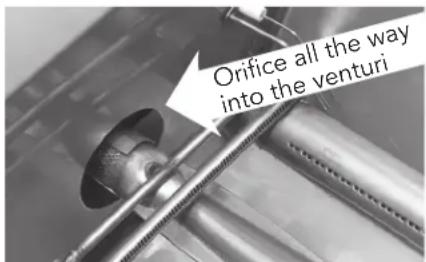 Orifice all the way into the venturi