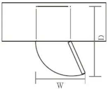 Meireles MFC 367 X - Door Space Requirements - 1