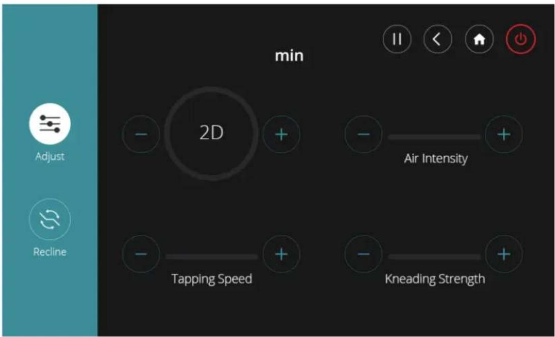 min Air Intensity 2D Tapping Speed Kneading Strength