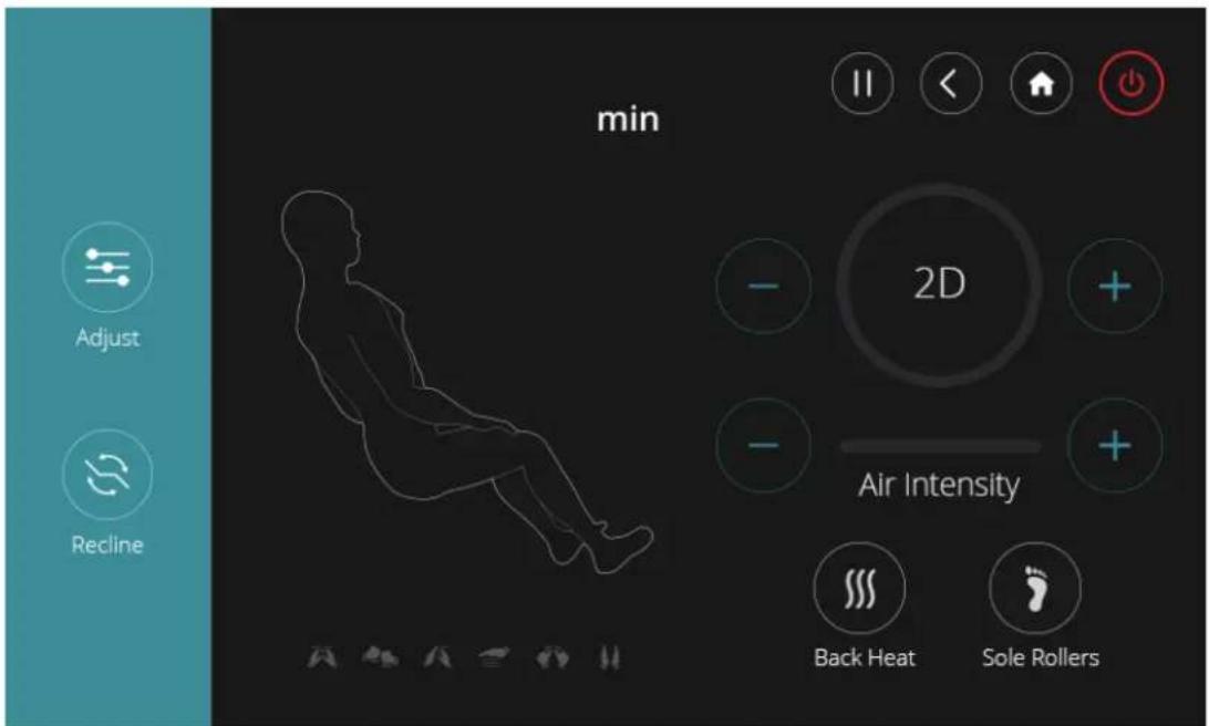 min Adjust Recline 2D Air Intensity Back Heat Sole Rollers