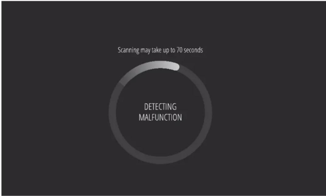 Scanning may take up to 70 seconds DETECTING MALFUNCTION