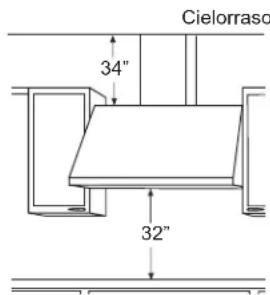 Cielorraso 34" 32"