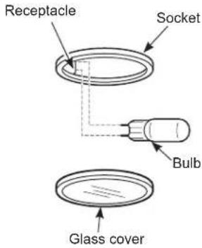 Receptacle Socket Bulb Glass cover