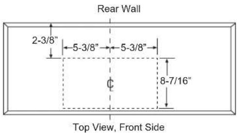 Rear Wall 2-3/8" 5-3/8" 5-3/8" 8-7/16" Top View, Front Side