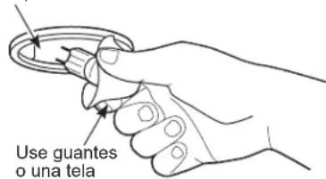 Use guantes o una tela