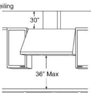 eiling 30" 36" Max