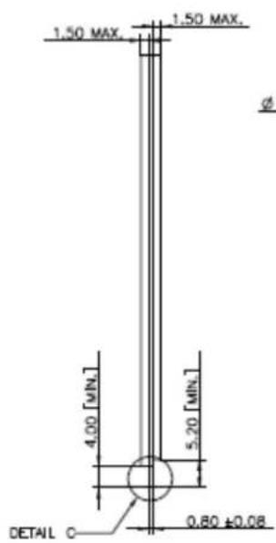 1.50 MAX. 1.50 MAX. 4.00 [MIN.] 5.20 [MIN.] 0.80 ±0.08 DETAIL