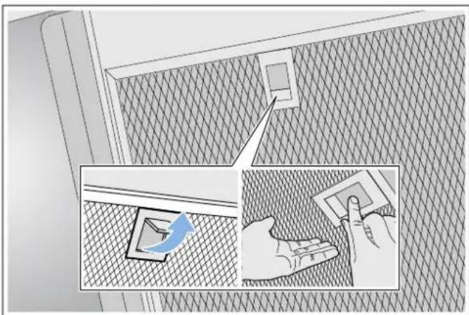 Diagram illustrating window installation steps with magnified views of a grid-patterned wall and hand holding a paper.