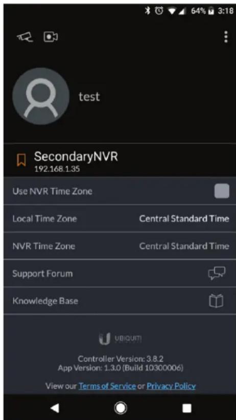 Ubiquiti Networks UVC-G3-AF-5 - Settings Screen - 1